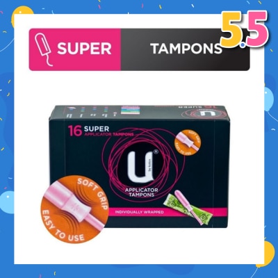 KOTEX U Applicator Tampon Super Individually Packed 16s