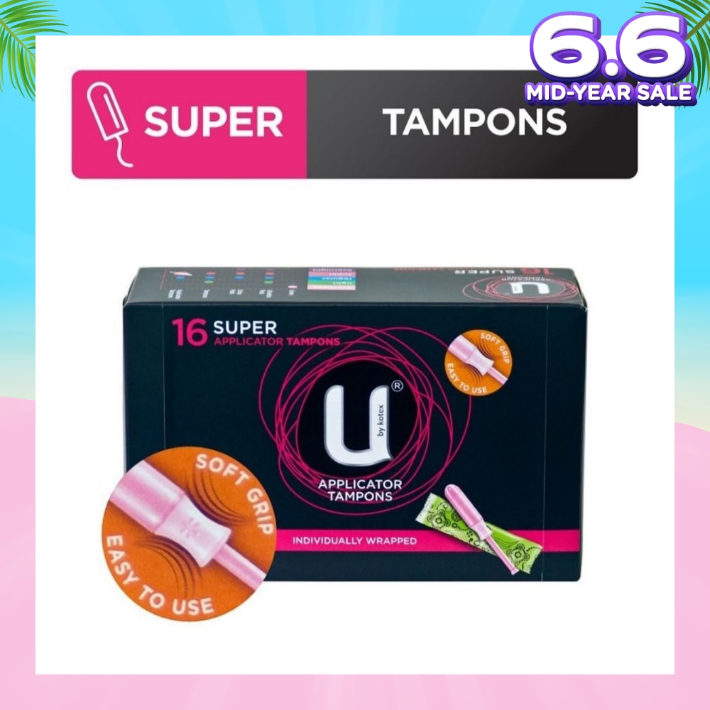 U Applicator Tampon Super Individually Packed 16s