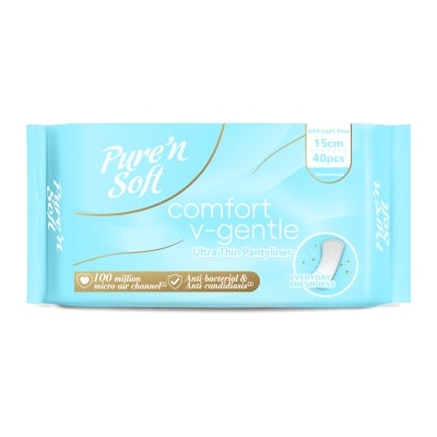 PURE N SOFT - Comfort V-Gentle Ultra Thin Pantyliner 15cm Unscented 40s