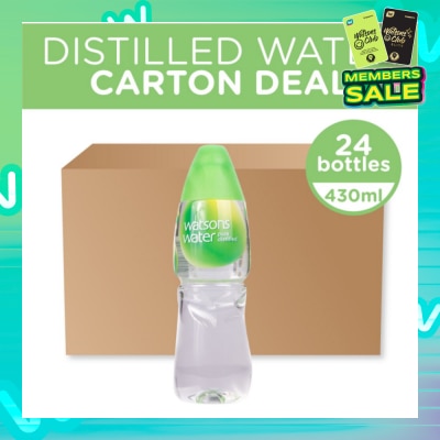 WATSONS Distilled Water Bottle 430ml x 24s (per carton) (Expiry: Apr`2026)