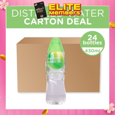 WATSONS [CNY] Distilled Water Bottle 430ml x 24s (per carton) (Expiry: Apr`2026)