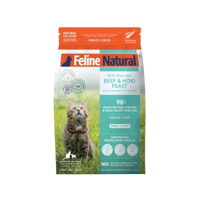 FELINE NATURAL - Beef & Hoki Feast Freeze-Dried Cat Food 800g