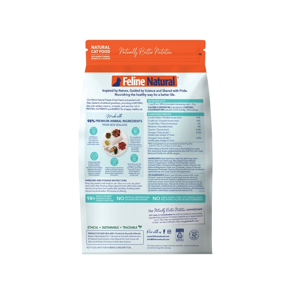 Beef & Hoki Feast Freeze-Dried Cat Food 800g