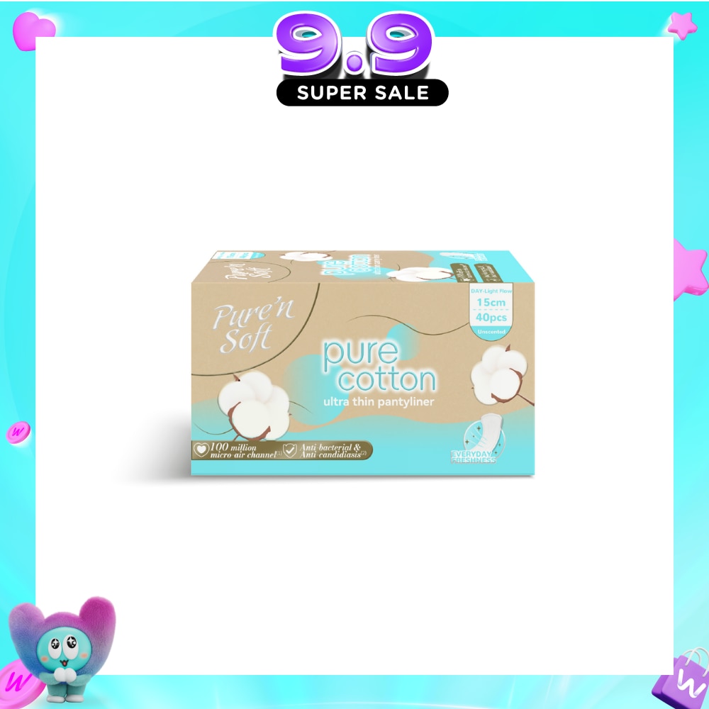 Pure Cotton Ultra Thin Pantyliner 15cm 40s image