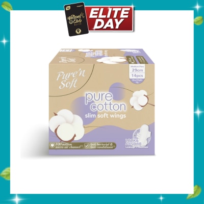PURE N SOFT Pure Cotton Slim Soft Wings 29cm 14s image