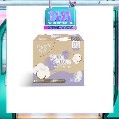 PURE N SOFT Pure Cotton Slim Soft Wings 29cm 14s image