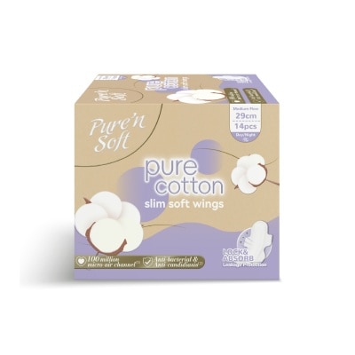 PURE N SOFT - Pure Cotton Slim Soft Wings 29cm 14s