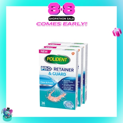POLIDENT - Pro Retainer Care & Guard Cleanser Tablet Bundle Set 1s