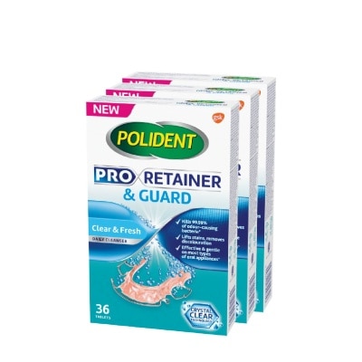 POLIDENT - Pro Retainer Care & Guard Cleanser Tablet Bundle Set 1s