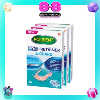 POLIDENT - Pro Retainer Care & Guard Cleanser Tablet Bundle Set 1s