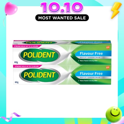 POLIDENT 3D Hold Flavour Free Denture Adhesive Cream Bundle Set 1s image