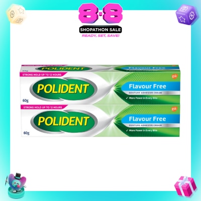 POLIDENT - 3D Hold Flavour Free Denture Adhesive Cream Bundle Set 1s