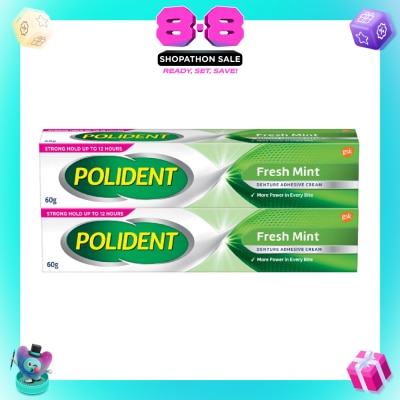 POLIDENT - 3D Hold Fresh Mint Flavour Denture Adhesive Cream Bundle Set 1s