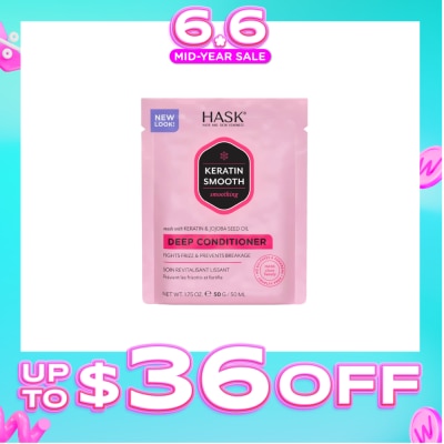HASK - Keratin Smooth Deep Conditioner With Keratin & Jojoba Seed Oil (To Fights Frizz & Prevents Breakage) 50ml
