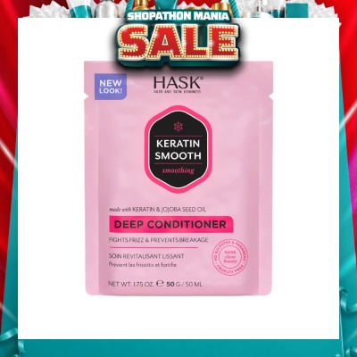 HASK - Keratin Smooth Deep Conditioner With Keratin & Jojoba Seed Oil (To Fights Frizz & Prevents Breakage) 50ml