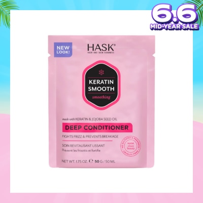 HASK Keratin Smooth Deep Conditioner With Keratin & Jojoba Seed Oil (To Fights Frizz & Prevents Breakage) 50ml