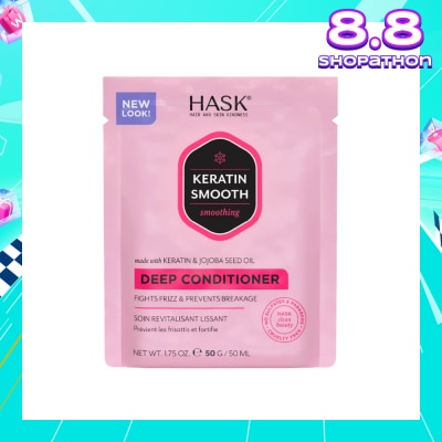 HASK Keratin Smooth Deep Conditioner With Keratin & Jojoba Seed Oil (To Fights Frizz & Prevents Breakage) 50ml