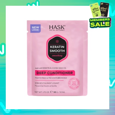 HASK Keratin Smooth Deep Conditioner With Keratin & Jojoba Seed Oil (To Fights Frizz & Prevents Breakage) 50ml