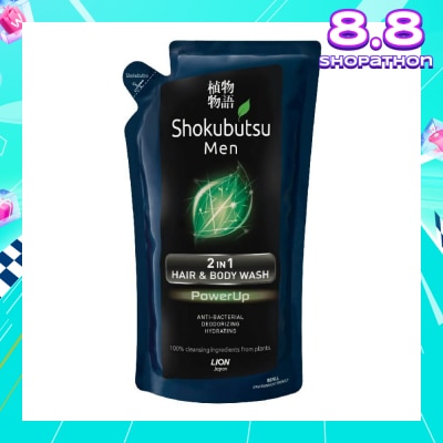 SHOKUBUTSU Men 2 In 1 Hair & Body Wash (Powerup) 550ml