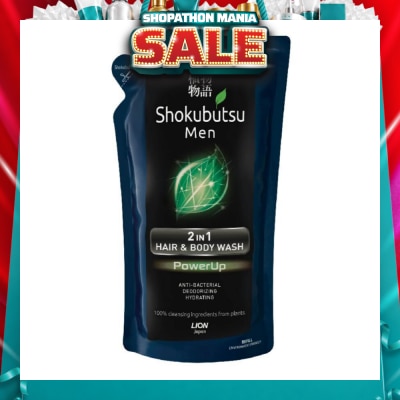 SHOKUBUTSU - Men 2 In 1 Hair & Body Wash (Powerup) 550ml