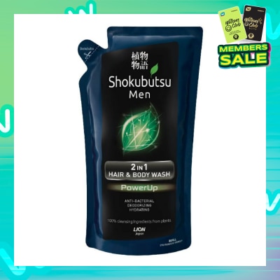 SHOKUBUTSU Men 2 In 1 Hair & Body Wash (Powerup) 550ml