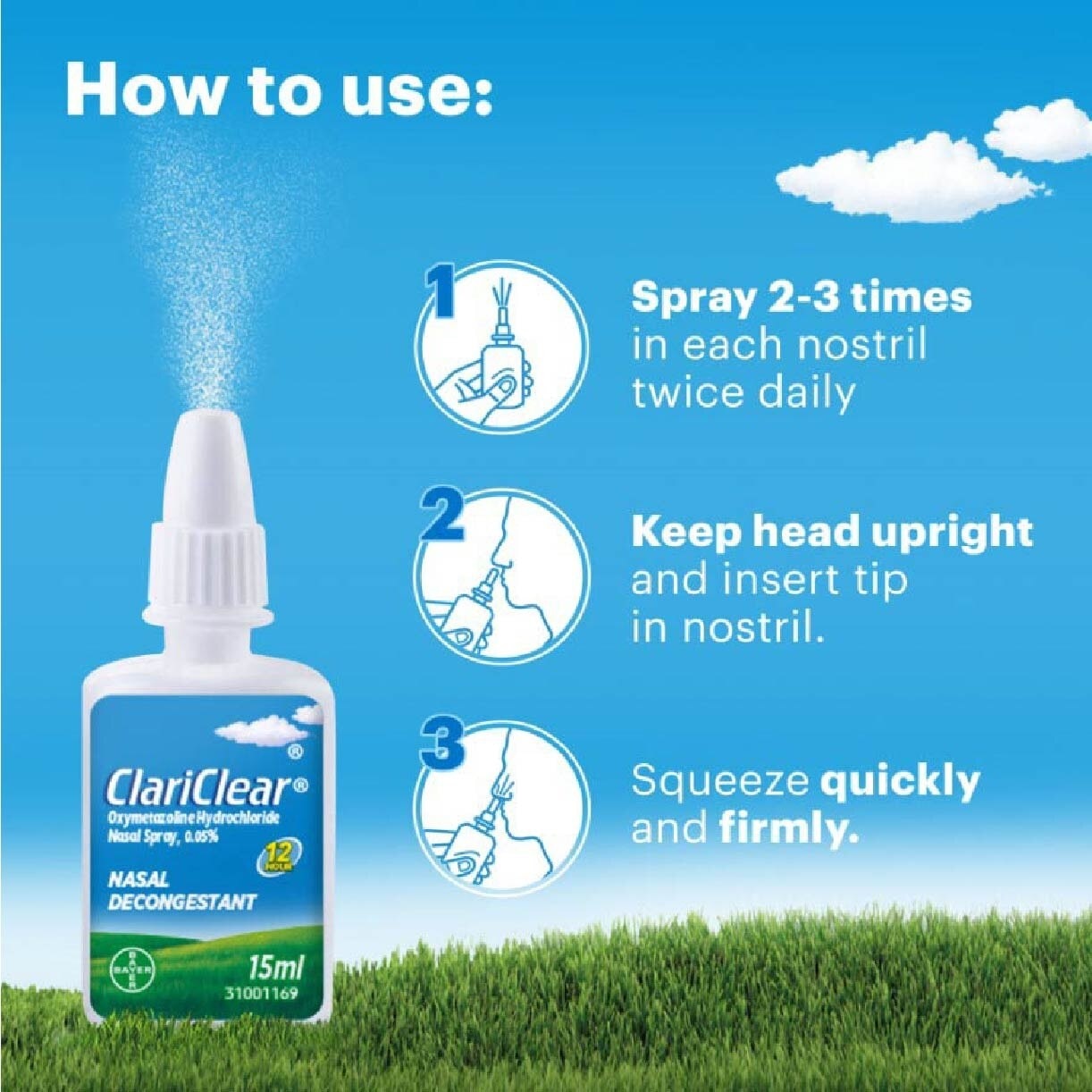 Clariclear Nasal Congestion Relief Spray (For Adults And Children Above 6 Years) 15ml