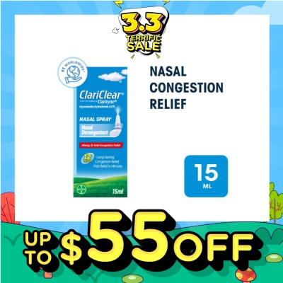 CLARITYNE Clariclear Nasal Congestion Relief Spray (For Adults And Children Above 6 Years) 15ml