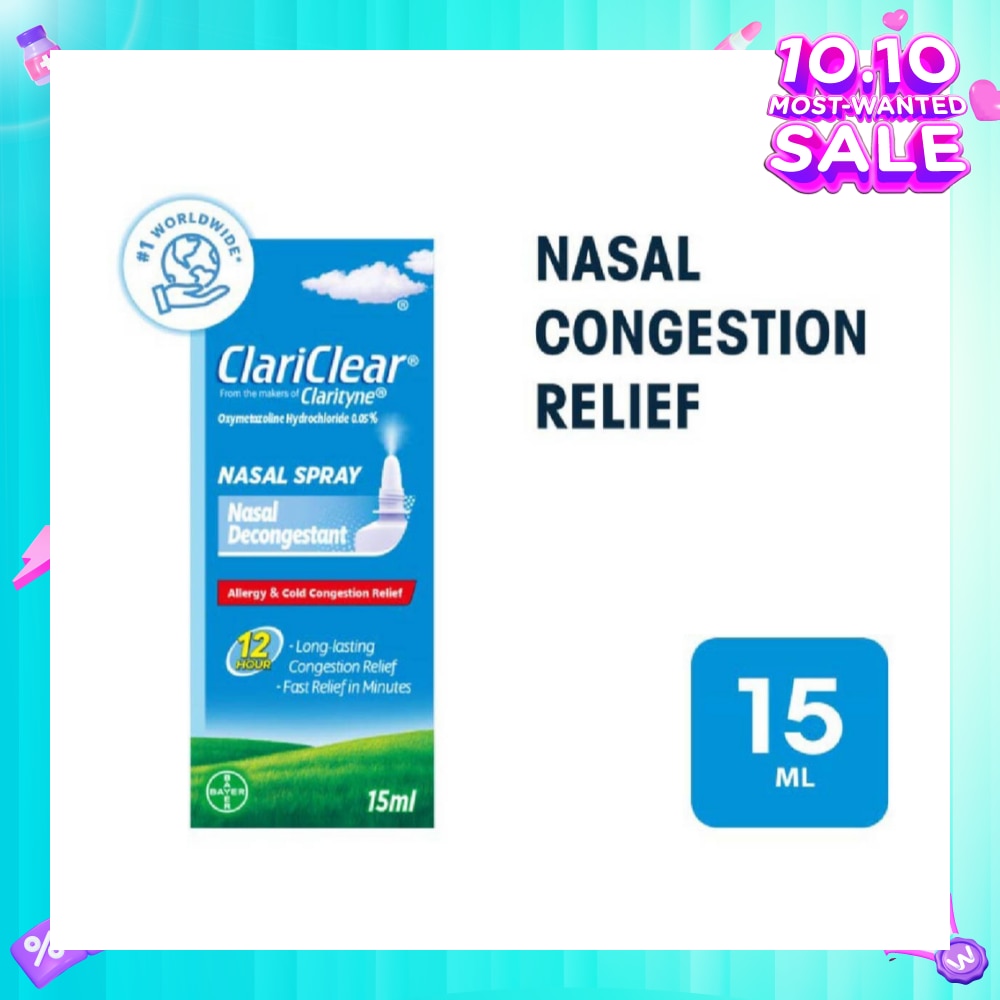 Clariclear Nasal Congestion Relief Spray (For Adults And Children Above 6 Years) 15ml