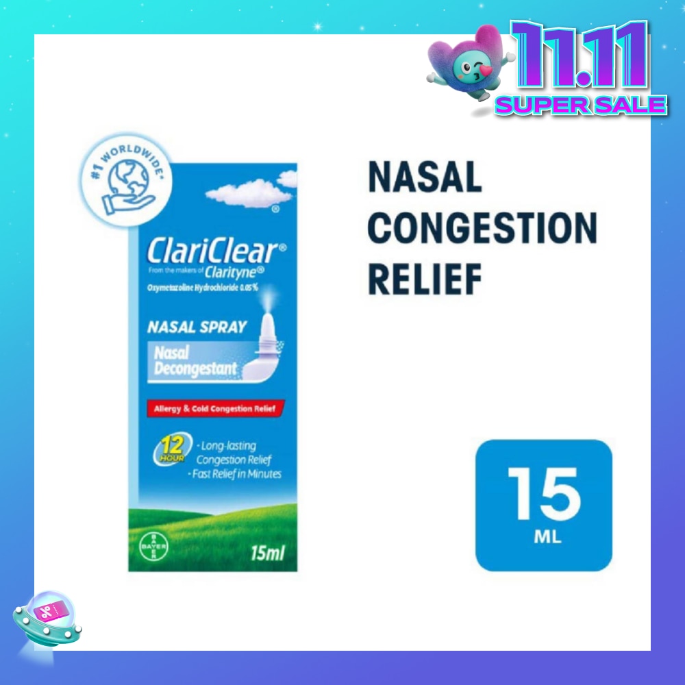 Clariclear Nasal Congestion Relief Spray (For Adults And Children Above 6 Years) 15ml
