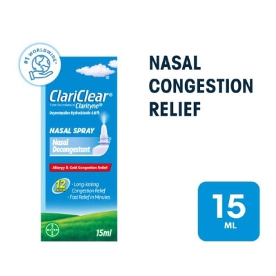 CLARITYNE Clariclear Nasal Congestion Relief Spray (For Adults And Children Above 6 Years) 15ml