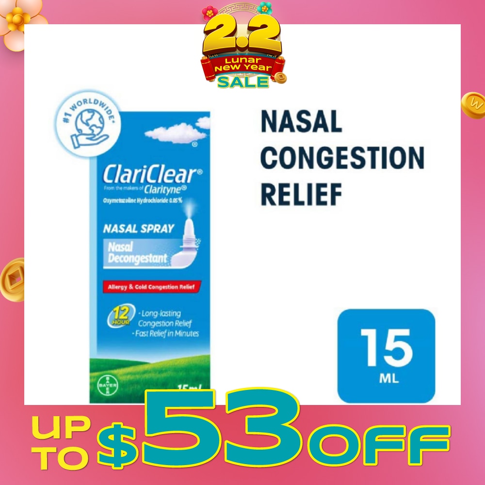 Clariclear Nasal Congestion Relief Spray (For Adults And Children Above 6 Years) 15ml
