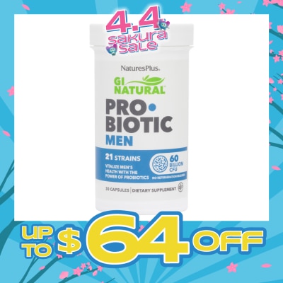 NATURE'S PLUS - GI Natural Probiotic Men 60 Billion CFU Dietary Supplement Capsule 30s