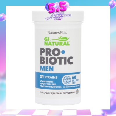NATURE'S PLUS - GI Natural Probiotic Men 60 Billion CFU Dietary Supplement Capsule 30s