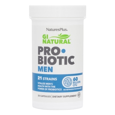 NATURE'S PLUS [CNY] GI Natural Probiotic Men 60 Billion CFU Dietary Supplement Capsule 30s