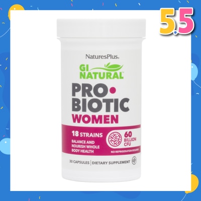 NATURE'S PLUS GI Natural Probiotic Women 60 Billion CFU Dietary Supplement Capsule 30s