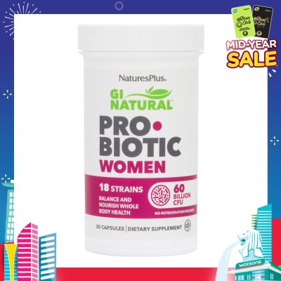 NATURE'S PLUS GI Natural Probiotic Women 60 Billion CFU Dietary Supplement Capsule 30s