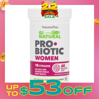 NATURE'S PLUS GI Natural Probiotic Women 60 Billion CFU Dietary Supplement Capsule 30s