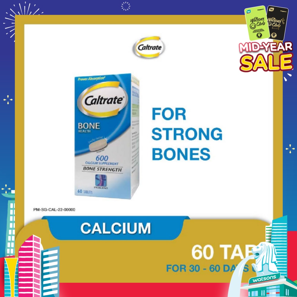 Caltrate Bone Health Calcium Supplement Tablet 60s