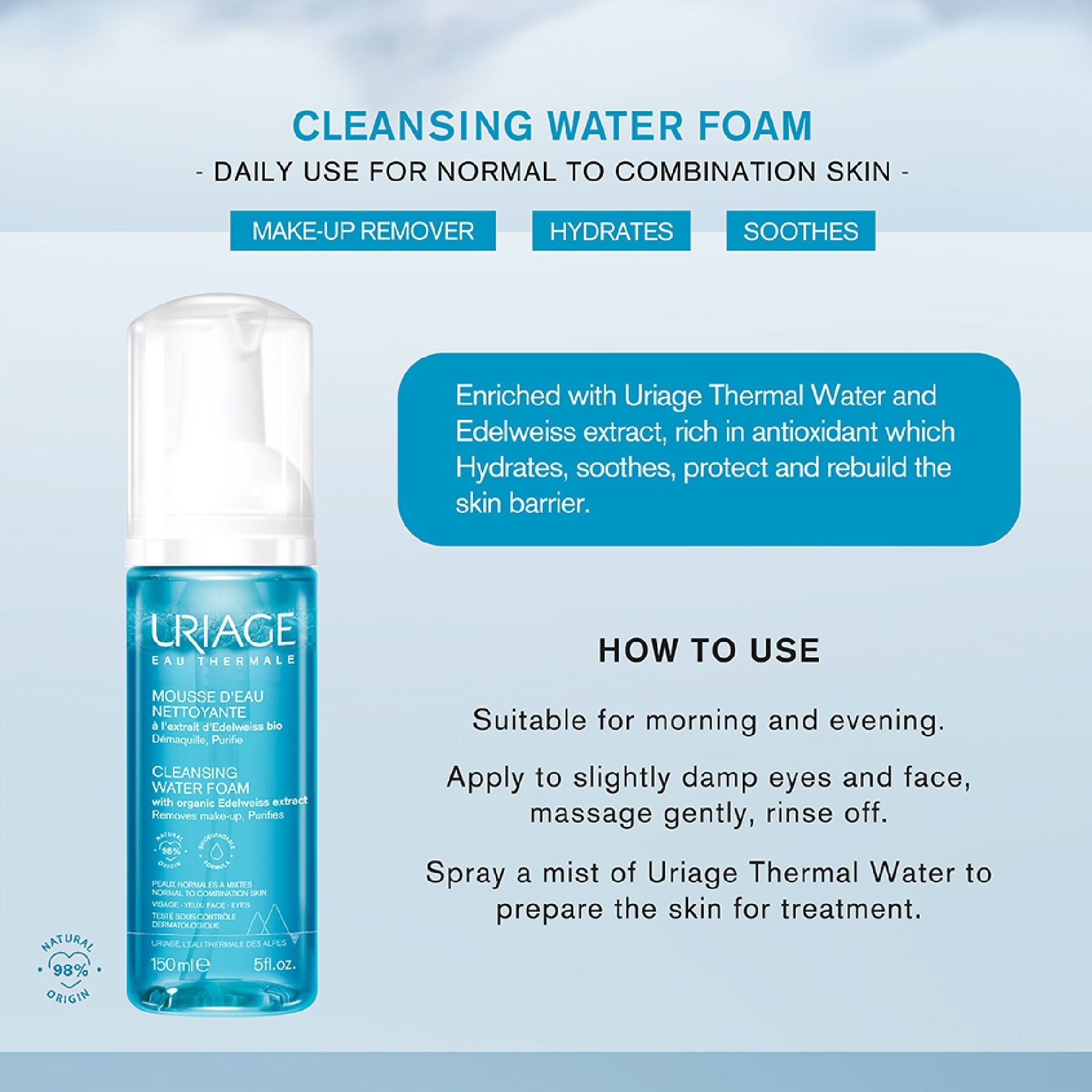 Cleansing Water Foam (Gently Cleanses And Removes Makeup) 150ml