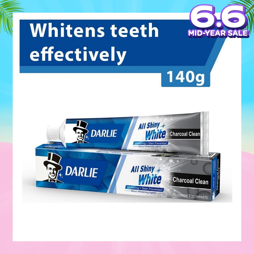 All Shiny White Toothpaste Charcoal Clean (Whitens Teeth Effectively) 140g