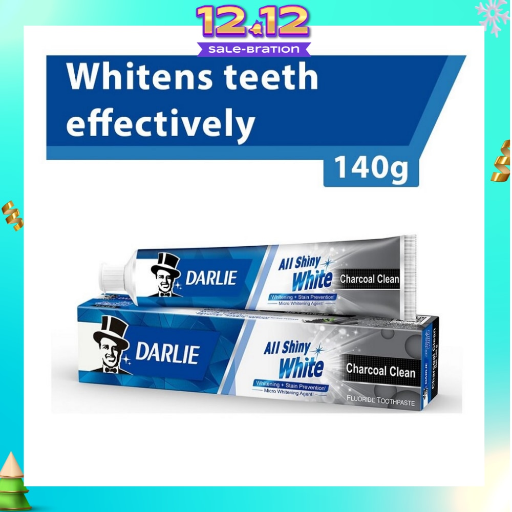 All Shiny White Toothpaste Charcoal Clean (Whitens Teeth Effectively) 140g