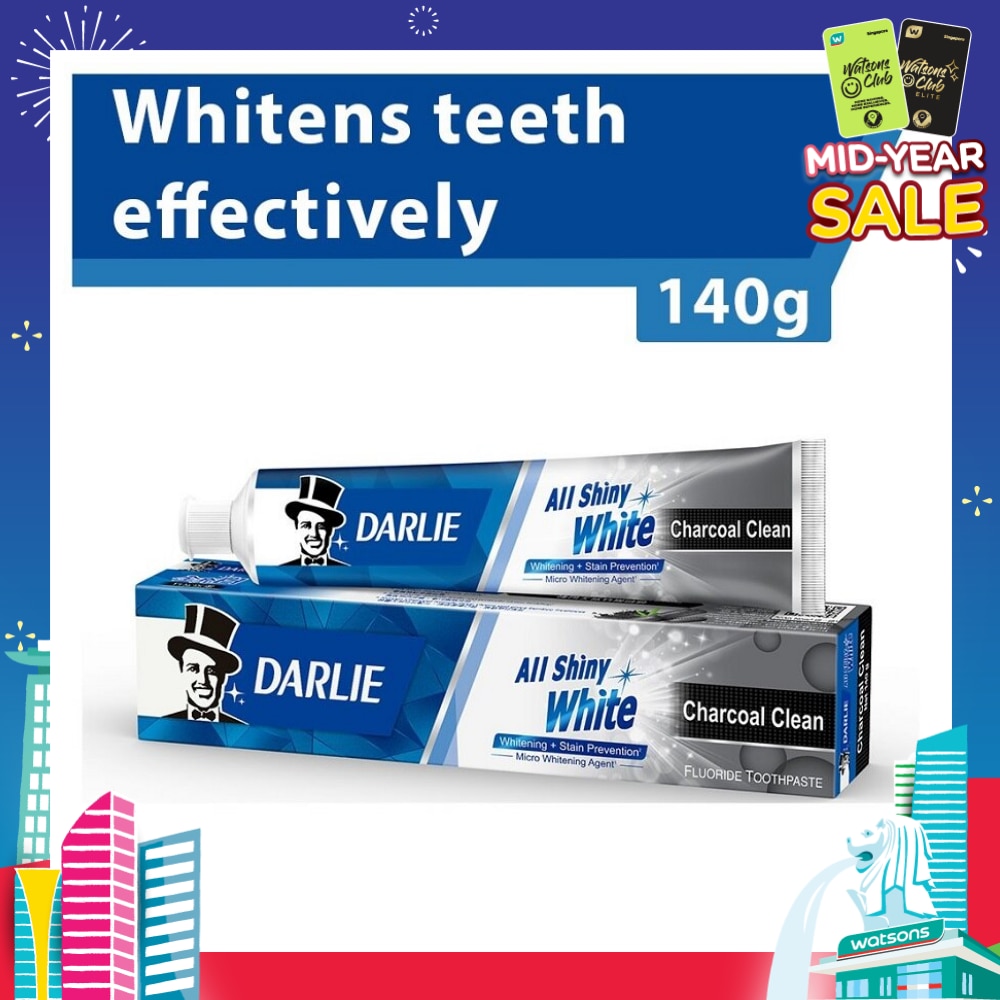 All Shiny White Toothpaste Charcoal Clean (Whitens Teeth Effectively) 140g