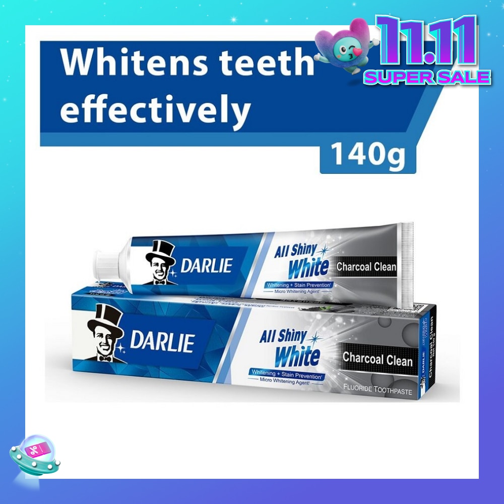 All Shiny White Toothpaste Charcoal Clean (Whitens Teeth Effectively) 140g