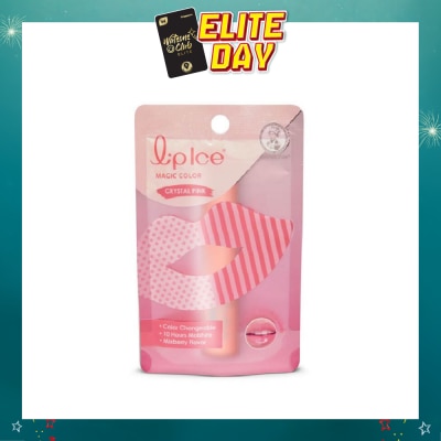 MENTHOLATUM - Lip Ice Magic Colour, Crystal Pink, Mix Berry (Color Changing, Long Lasting Moisture For Fuller, Bouncy Lips, Protect Lips Against Harmful Environment) 2g