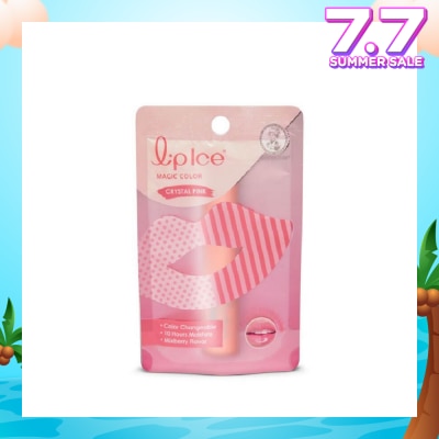 MENTHOLATUM Lip Ice Magic Colour, Crystal Pink, Mix Berry (Color Changing, Long Lasting Moisture For Fuller, Bouncy Lips, Protect Lips Against Harmful Environment) 2g