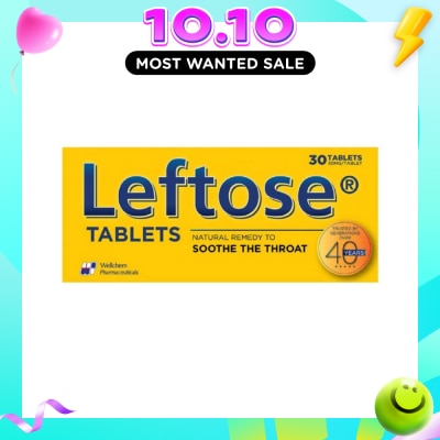 LEFTOSE Chesty Coughs & Sore Throats 30mg (Per Tablet) 30 Tablets image