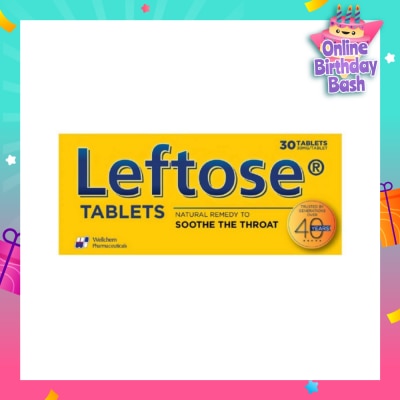 LEFTOSE Chesty Coughs & Sore Throats 30mg (Per Tablet) 30 Tablets