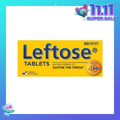 LEFTOSE Chesty Coughs & Sore Throats 30mg (Per Tablet) 30 Tablets