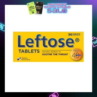 LEFTOSE Chesty Coughs & Sore Throats 30mg (Per Tablet) 30 Tablets