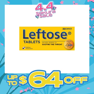 LEFTOSE - Chesty Coughs & Sore Throats 30mg (Per Tablet) 30 Tablets